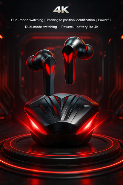 Dragon Red Flame Bluetooth Earbuds