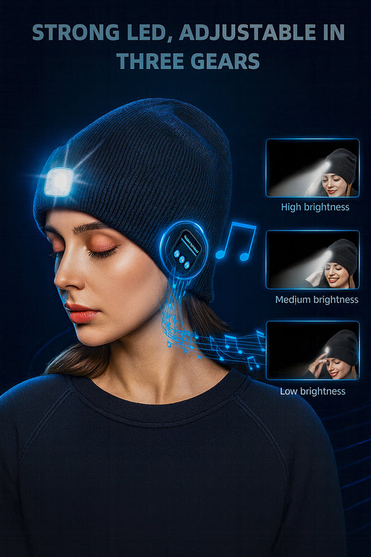 Bluetooth Music Led Beanie Hat with Light for Women Men Outdoor