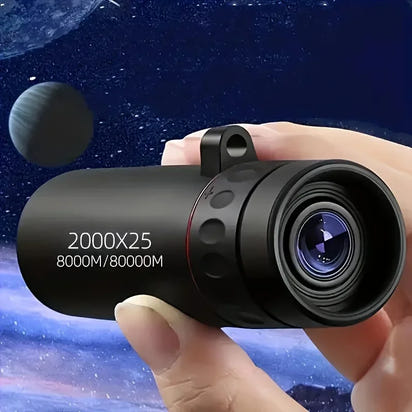 2000x25 HD Monocular Telescope: Mini Portable, with Mobile Phone Holder, for Outdoor Camping, Hunting & Birdwatching