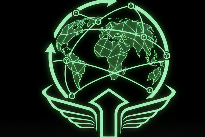 simbulo de entregas no m undo todo verde futurista fundo preto